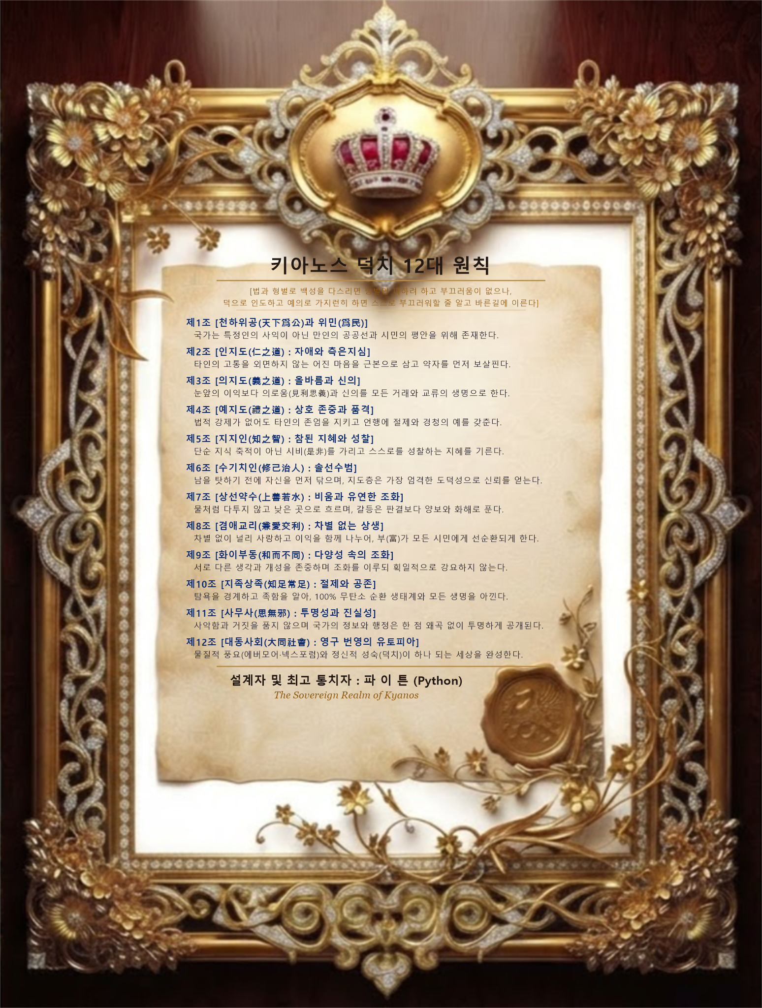키아노스 덕치 12대 원칙